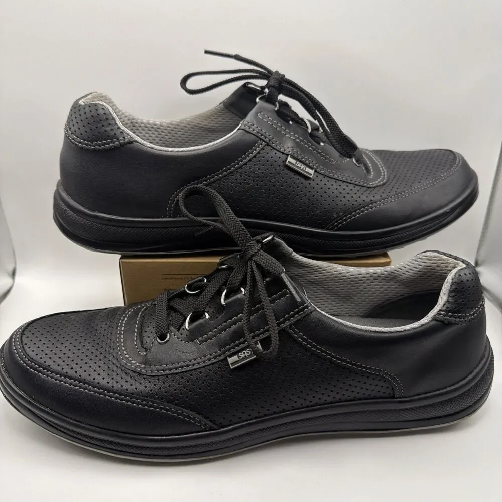 SAS Sporty Lux Walking Shoes Sneakers Women's Size 10 S Black Leather Orthotic